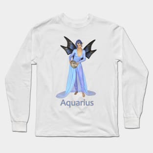 Aquarius woman girl fairy faerie elf water carrier Long Sleeve T-Shirt